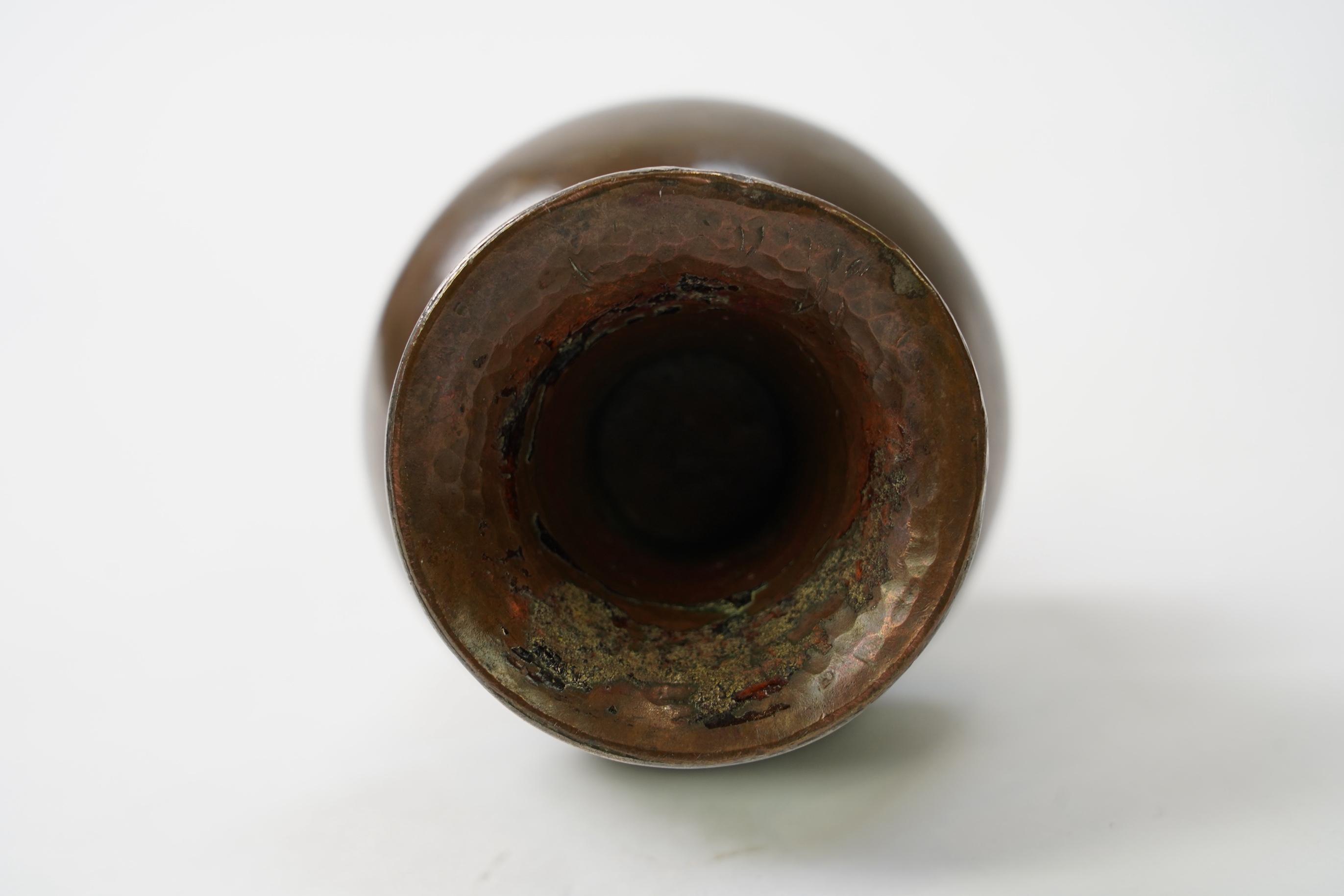 A Tibetan copper and silver mounted ink-stand, 19th century